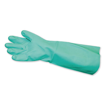 Impact® Long-sleeve Unlined Nitrile Gloves, Powder-free, Green, Medium, 12 Pair-carton freeshipping - TVN Wholesale
